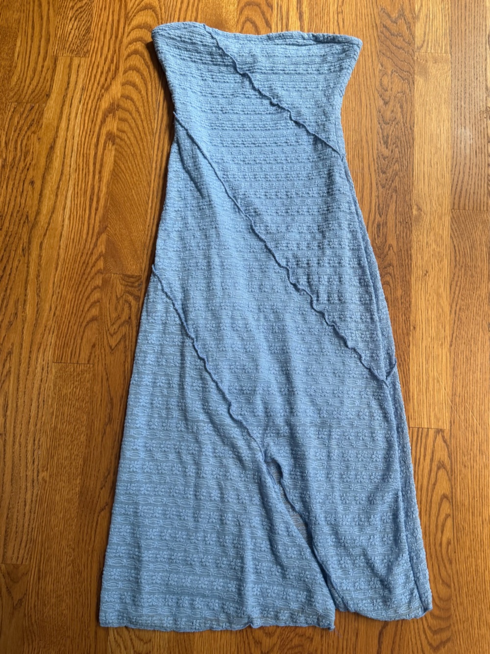 Altar'd State Strapless Blue Knit Maxi Dress